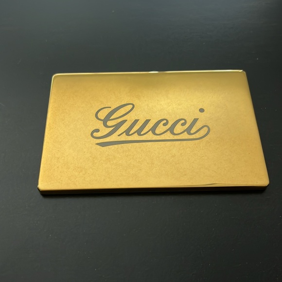 GUCCI leather name card case with Gucci logo mirror. Authentic - Picture 2 of 6
